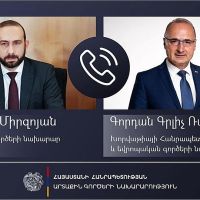 Արարատ Միրզոյանը հեռախոսազրույց է ունեցել Խորվաթիայի Հանրապետության արտաքին և եվրոպական գործերի նախարար Գորդան Գրլիչ Ռադմանի հետ