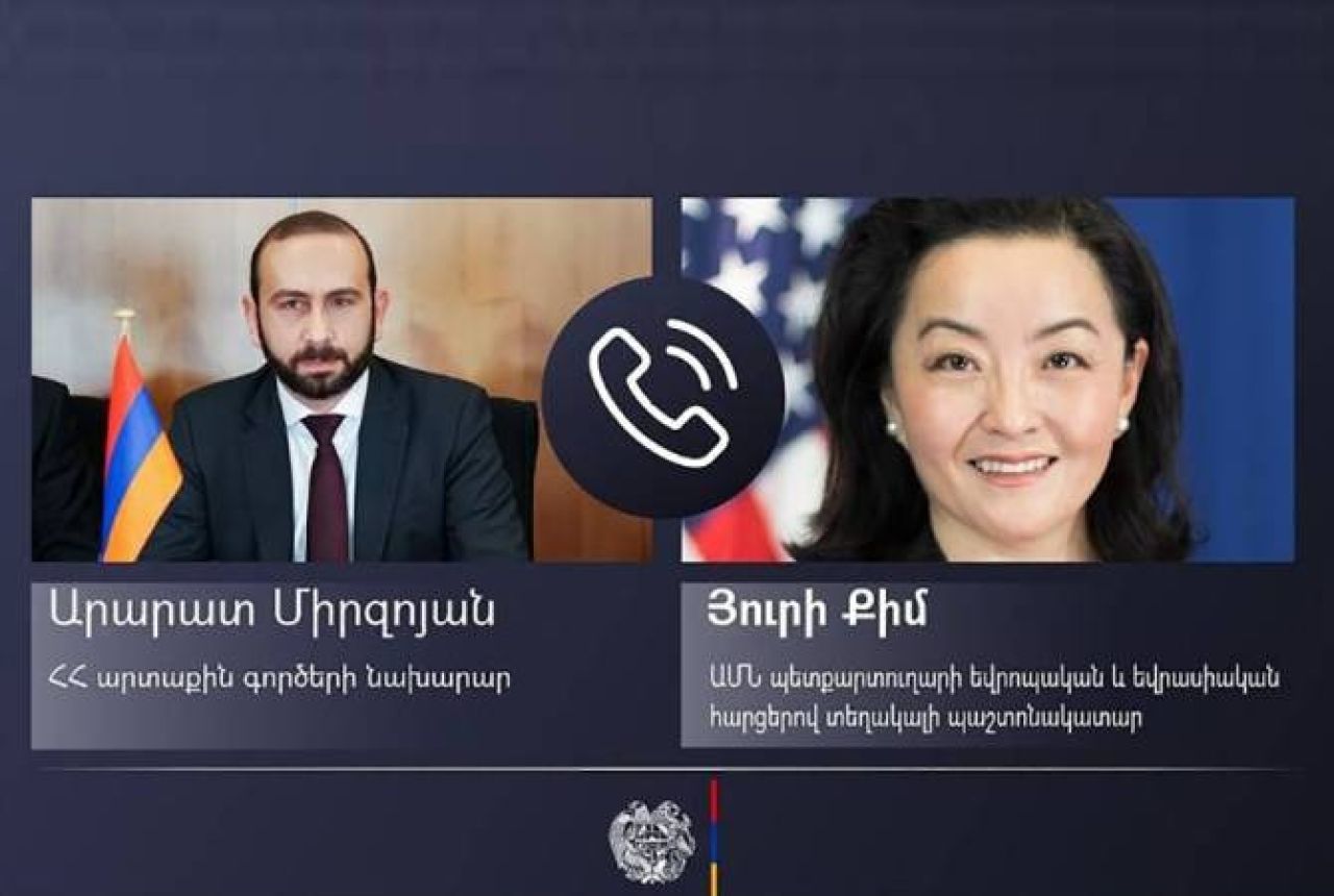 Արարատ Միրզոյանը հեռախոսազրույց է ունեցել ԱՄՆ պետքարտուղարի եվրոպական և եվրասիական հարցերով տեղակալի պաշտոնակատար Յուրի Քիմի հետ