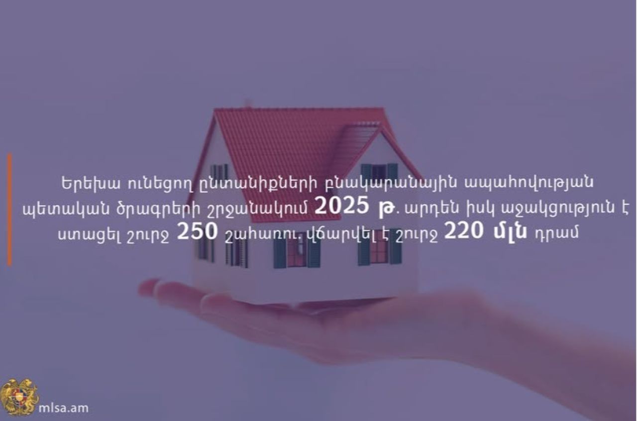 ԱՍՀՆ. Բնակապահովման ծրագրի շրջանակում դիմումների ընդունման գործընթացը շարունակվում է