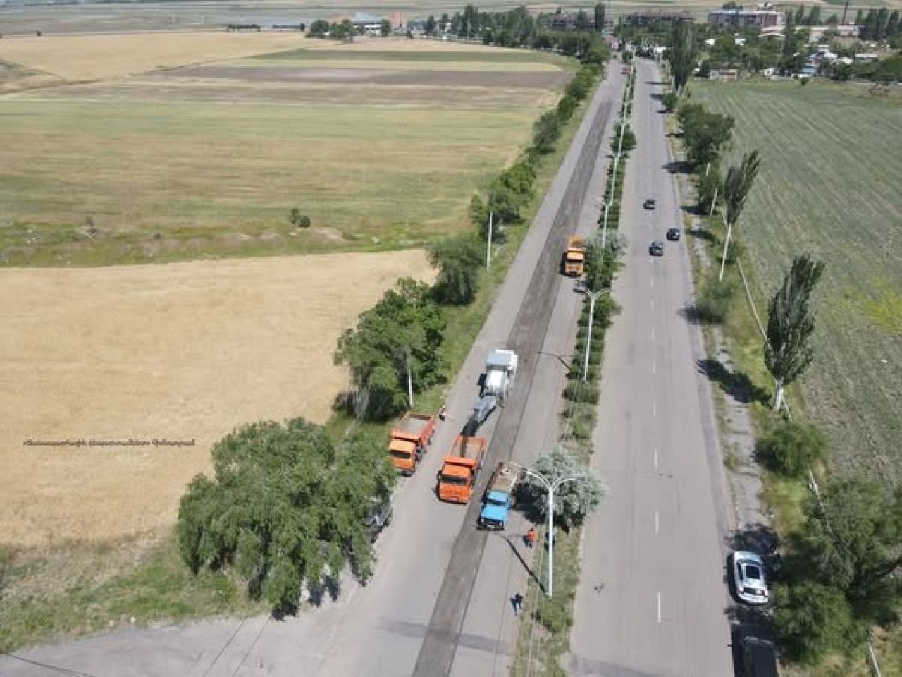 Գյումրու օդանավակայան ատնող ճանապարհահատված է նորոգվում