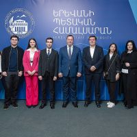 Students awarded Byblos Bank Armenia scholarships meet with the Bank’s CEO
