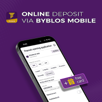 Online Deposit via Byblos Mobile; No branch visit required