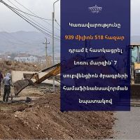ՀՀ կառավարության հերթական նիստում 𝟵𝟯𝟵 միլիոն 𝟱𝟭𝟴 հազար դրամ է հատկացվել Լոռու մարզին