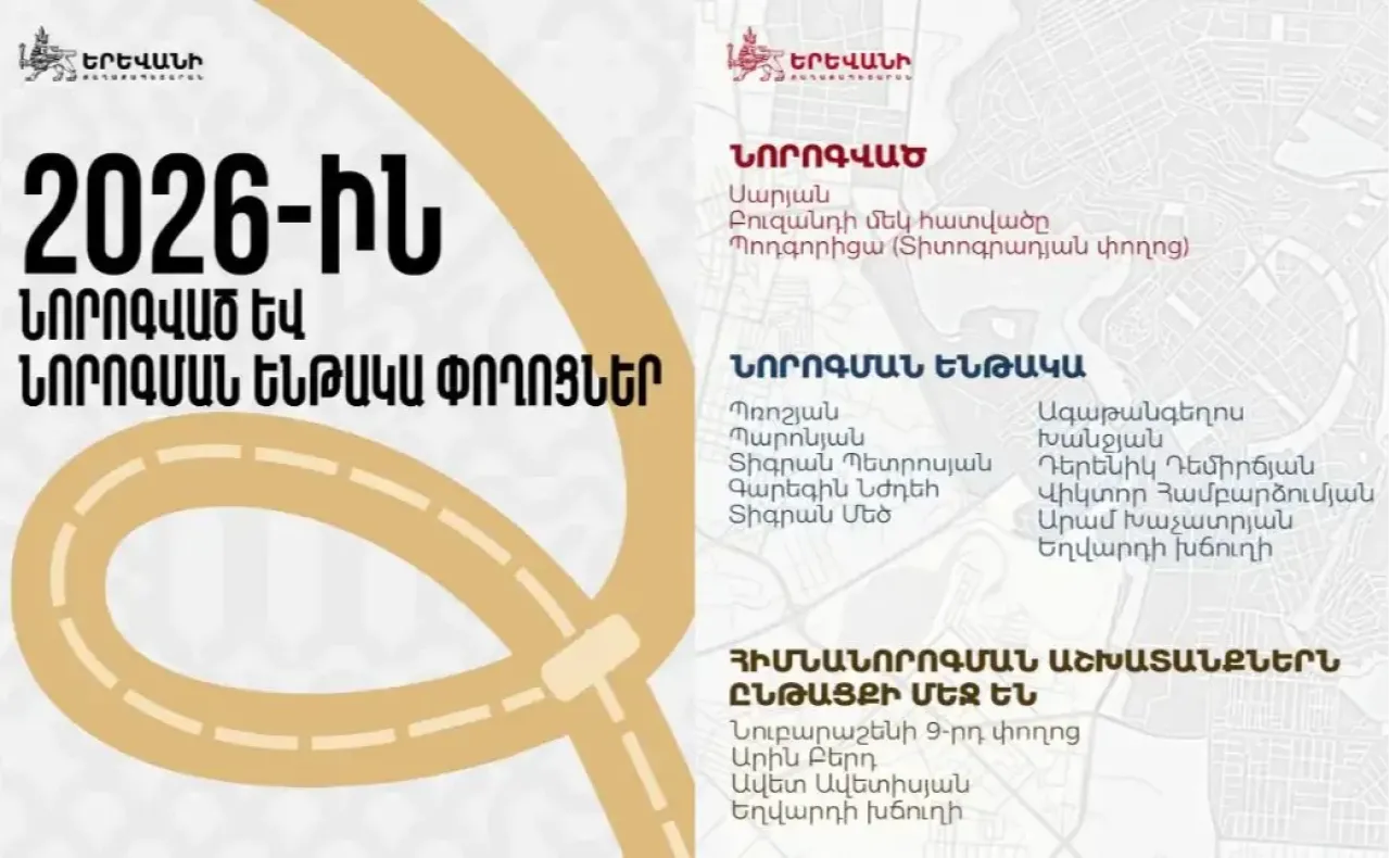 2026-ին նորոգված և նորոգման ենթակա փողոցներ