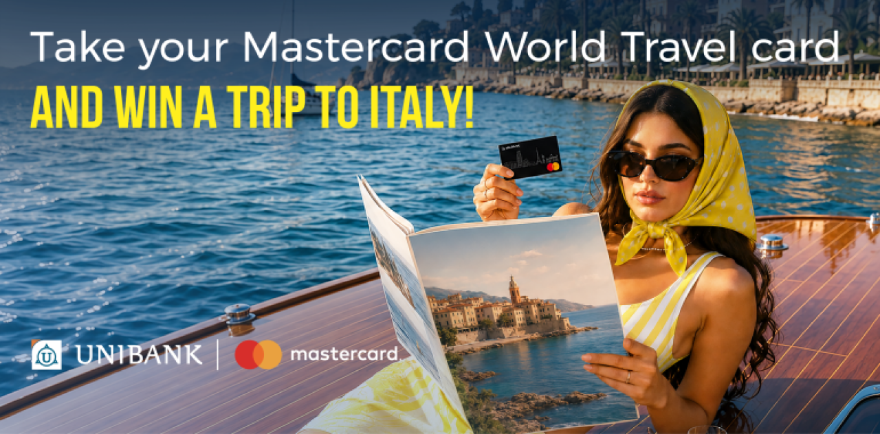 Юнибанк разыграет поездку в Италию среди новых держателей карт Mastercard World «Travel»